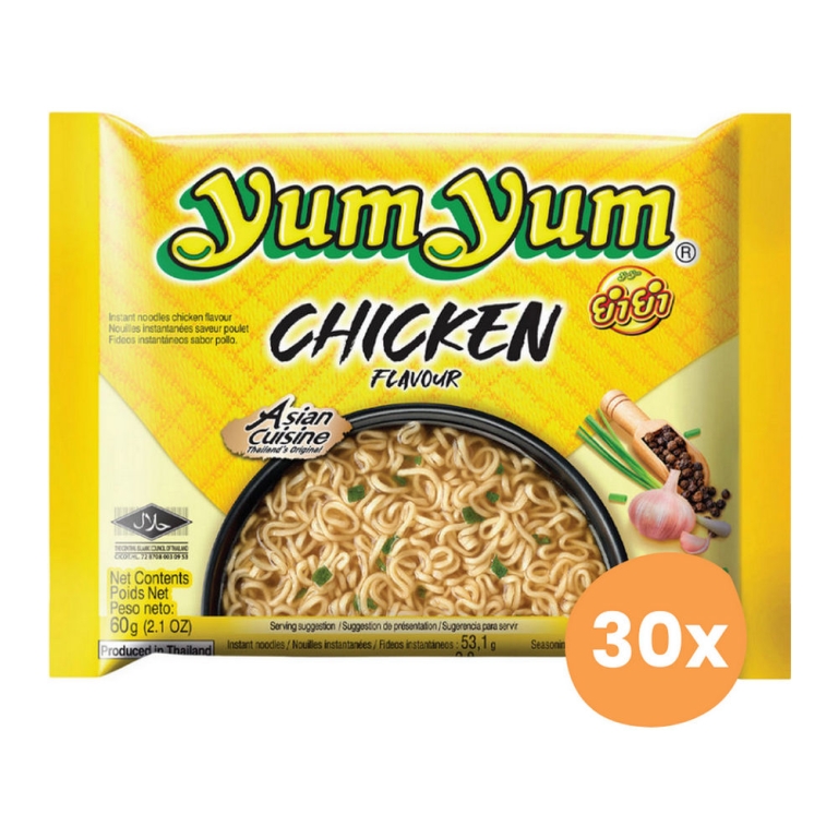 Yum Yum | Kip Noedels Zakje | 30 x 60 gram