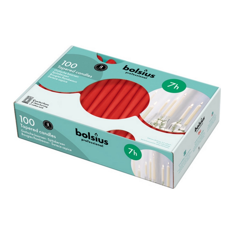 Bolsius - Gotische Kaarsen - Rood - 100 stuks