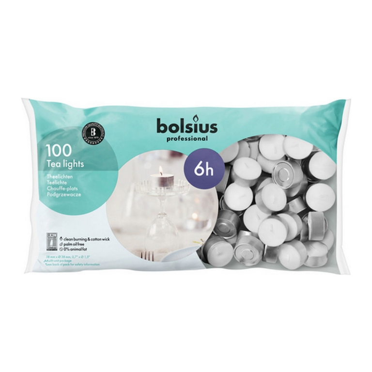 Bolsius - VOORDEELVERPAKKING - Theelichten - Wit - 600 stuks