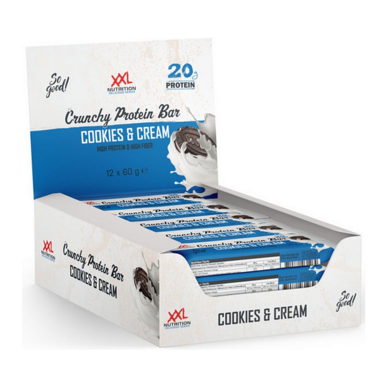XXL Nutrition - Crunchy Protein Bar Cookies&cream - 12x 60g