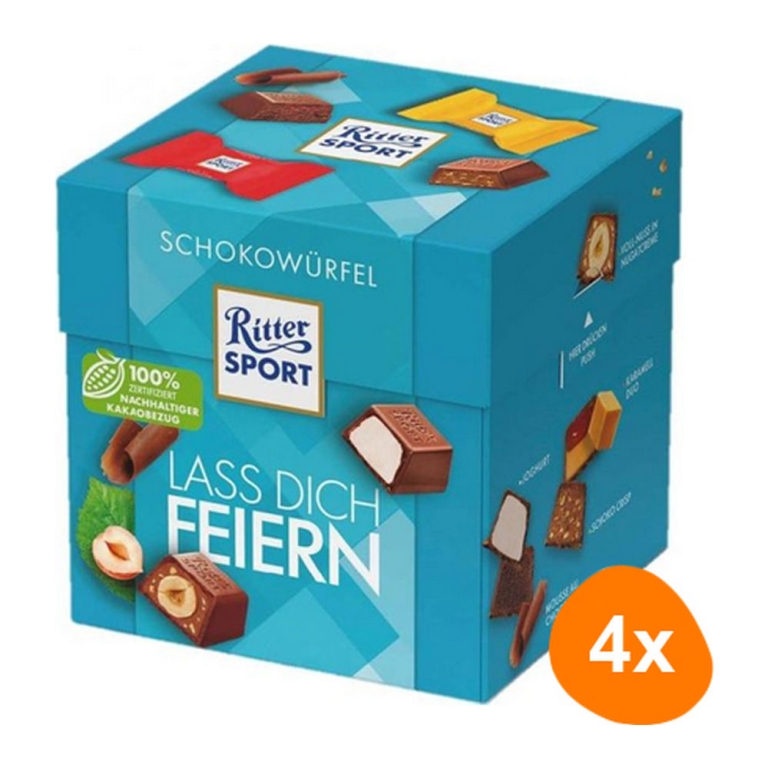 Ritter Sport - Choco-blokjes Lass dich Feiern - 4x 176g