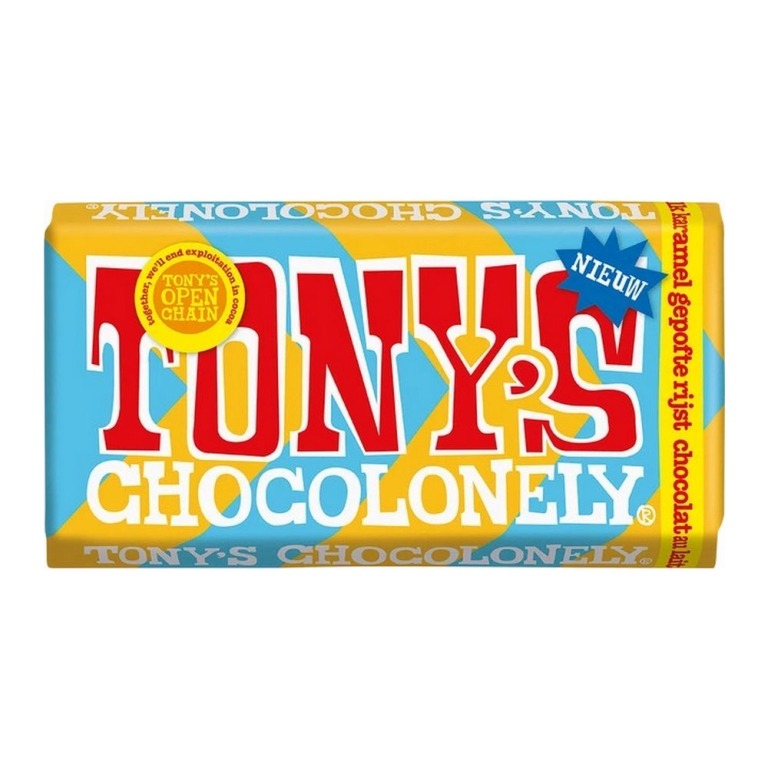 Tony's Chocolonely - Reep Melk Karamel Gepofte Rijst - 15x 180g
