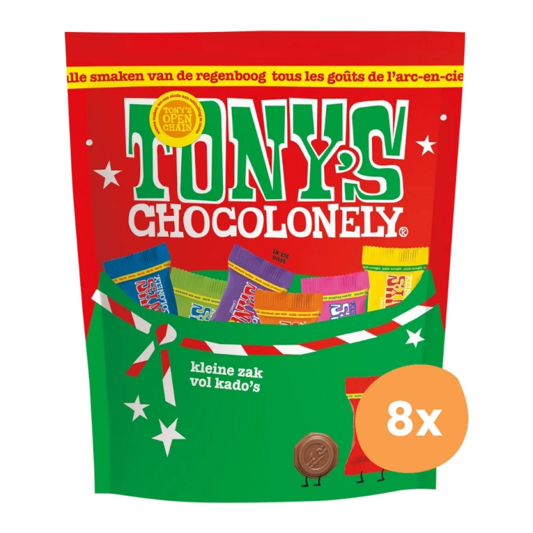 Tony's Chocolonely - Kerstpouch Mix - 8x 126g