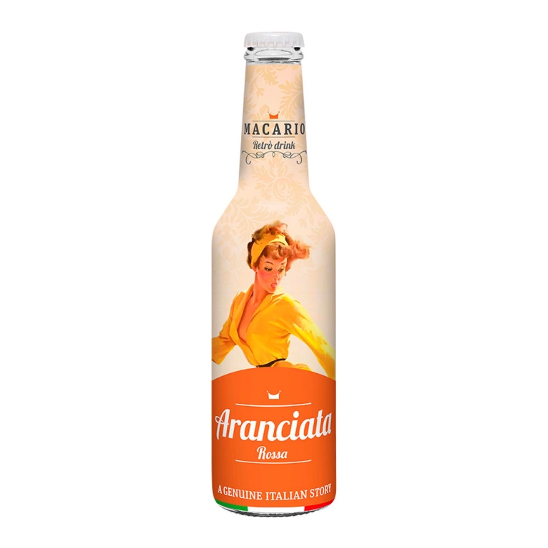 Macario Retro Drink - Aranciata Rossa Red Orange Soda - 12 x 275 ml