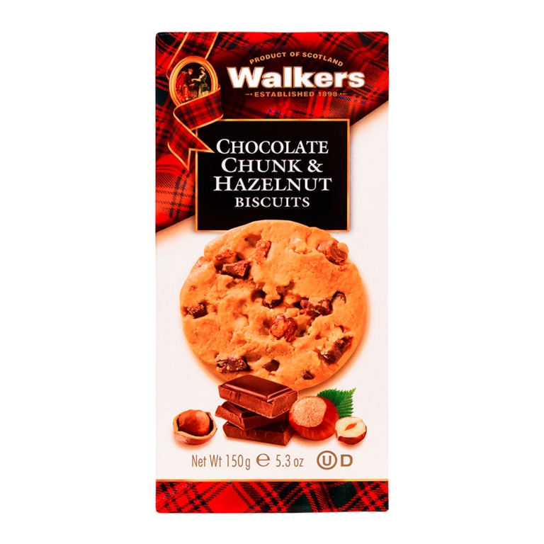Walkers - Walker's Choc Chunk & Hazelnut Biscuits - 12 x 150 gram