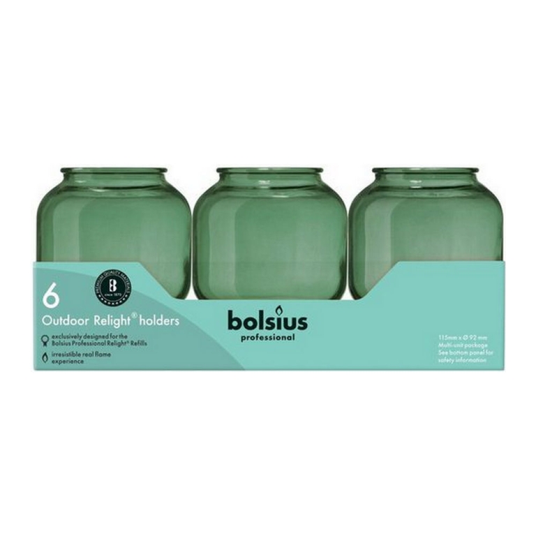 Bolsius - Relight Houder Sphere Olijfgroen - 6x