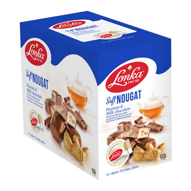 Lonka - Soft Nougat Pinda's & Melkchocolade (individueel verpakt) - 214 stuks