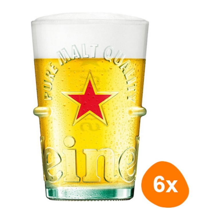 Heineken - Bierglas "Silver" 250ml - 6 stuks