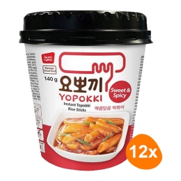 Yopokki - Instant Topokki Rijstcake Sweet & Spicy - 12 Cups
