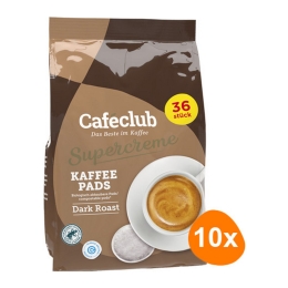 Caféclub - Supercreme Koffiepads Dark Roast - 10x 36 pads