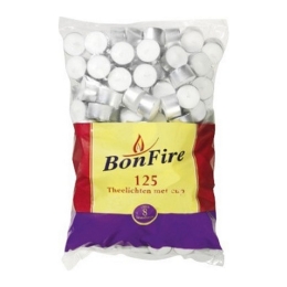 Bonfire - Theelichten Met Cup 8 Branduren - Zak 125 Stuks