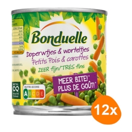 Bonduelle - Doperwtjes & Worteltjes zeer fijn - 12x 150g