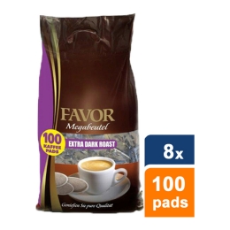 Favor - Extra Dark Roast Megazak - 8x 100 pads