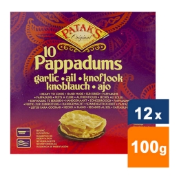 Patak's - Pappadum Knoflook (Klaar voor bereiding) - 12x 100g