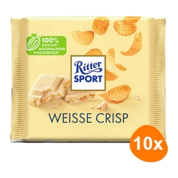 Ritter Sport - Witte Crisp - 10x 100g