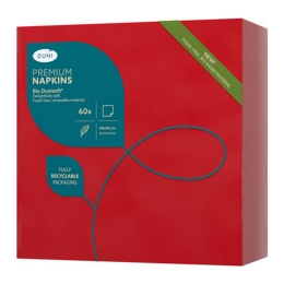 Duni - Bio Dunisoft Servetten Rood 40x40 cm - 60 stuks