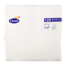 Duni - Dunisoft Servetten Wit 40X40 - 125 stuks