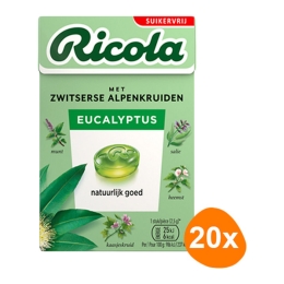 Ricola - Eucalyptus Suikervrij - 20x 50g