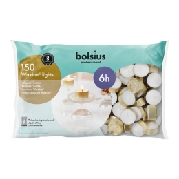 Bolsius - Waxine Lichten - 6 uur - 150 stuks