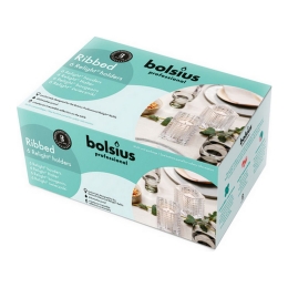Bolsius - Professional Relight Houder Ribbed Transparant - 6 stuks