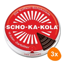 Scho-Ka-Kola - Energy Chocolade Puur - 3x 100g