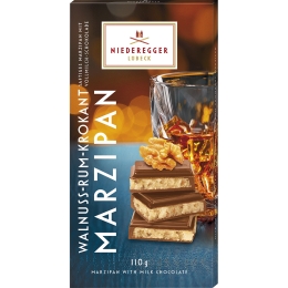 Niederegger - Marsepein Walnoot-rum Melkchocolade - 10 x 110 gram