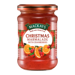 Mackays - Kerst Marmalade Cranberries Glas - 6 x 340 gram