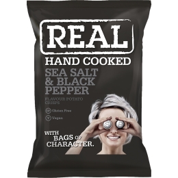 Real Crisps - Sea Salt & Black Pepper - 10 x 150 gram