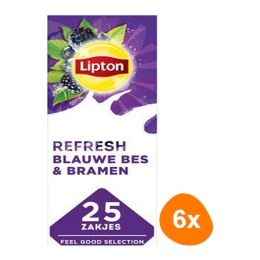 Lipton - Feel Good Selection Zwarte Thee Blauwe Bes & Bramen - 6x 25 zakjes