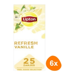 Lipton - Feel Good Selection Zwarte Thee Vanille - 6x 25 zakjes