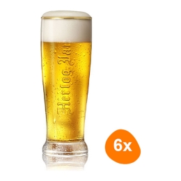Hertog Jan - Bierglas Fluitje "Embossed"  250ml - 6 stuks