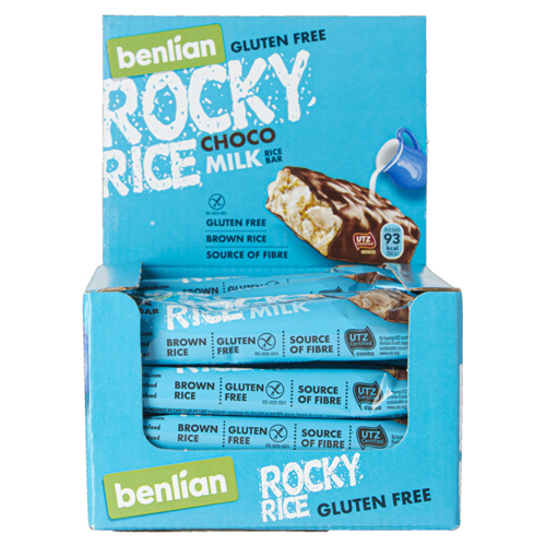 Rocky Rice Choco Milk - Multipack - Glutenvrij - Verantwoord tussendoortje - Melkchocolade - 93 kcal per reep -  Verantwoord snacken - 20 stuks