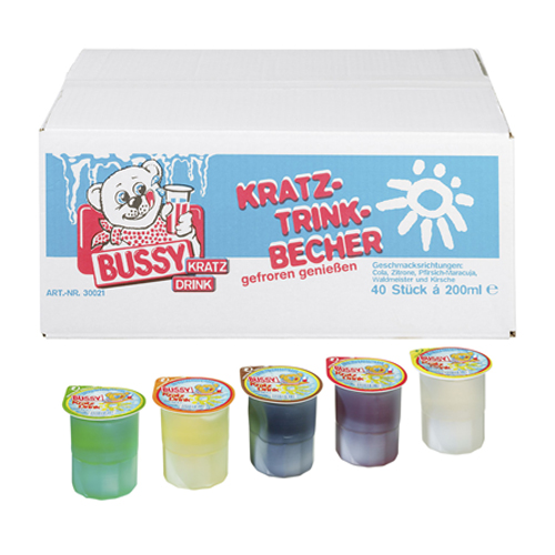 Bussy Kratz Drink Kras ijs Cups Mix 40x 200ml