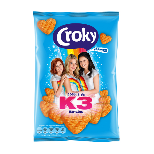 Croky K3 Hartjes Paprika Chips 12x 80g