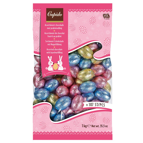 Cupido - Chocolade Paaseitjes Mix Hazelnoot Praliné - 1kg