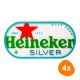 Heineken - Barmat Silver (23cm x 16.5cm) - 4 stuks
