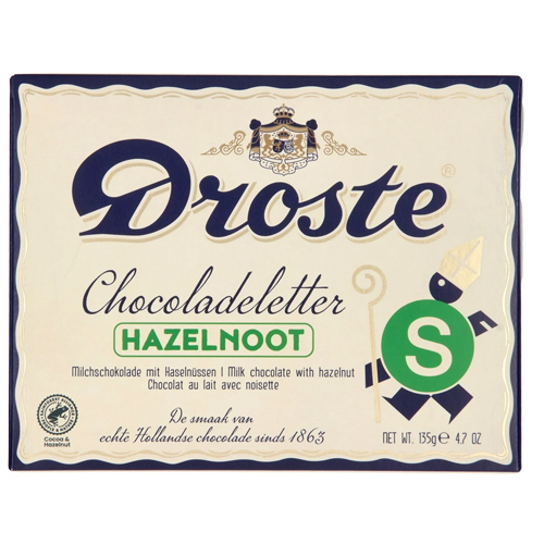 Droste Chocoladeletter Melk Hazelnoot - Letter S - 135 gram