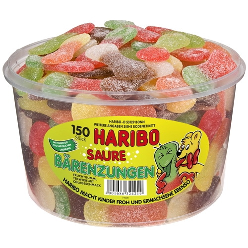 Haribo Sour Bears tongues 150 pieces