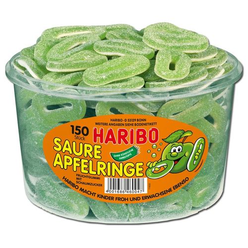 Haribo Sour Apple Rings 150 pieces