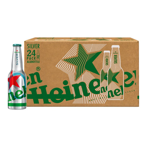Heineken - Silver Aluminium Club Bottle - 24x 330ml