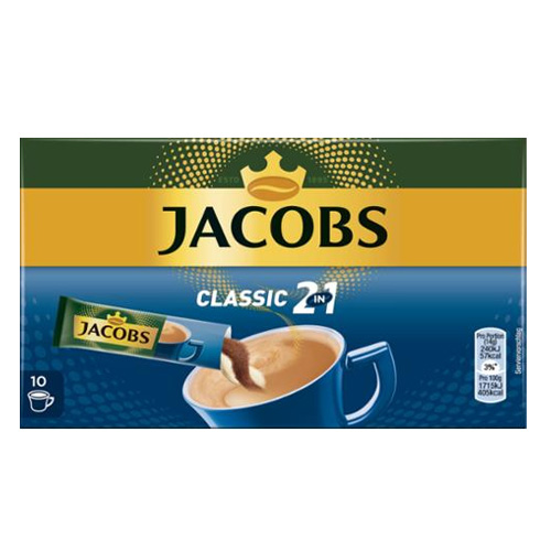 Jacobs Classic 2in1 Sticks Oploskoffie 10 sticks