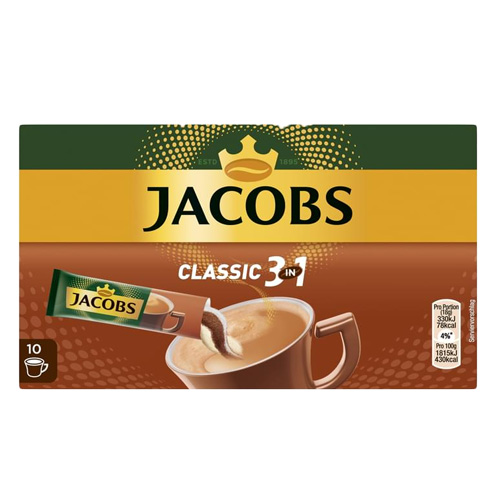 Jacobs Classic 3in1 Sticks Oploskoffie 10 sticks