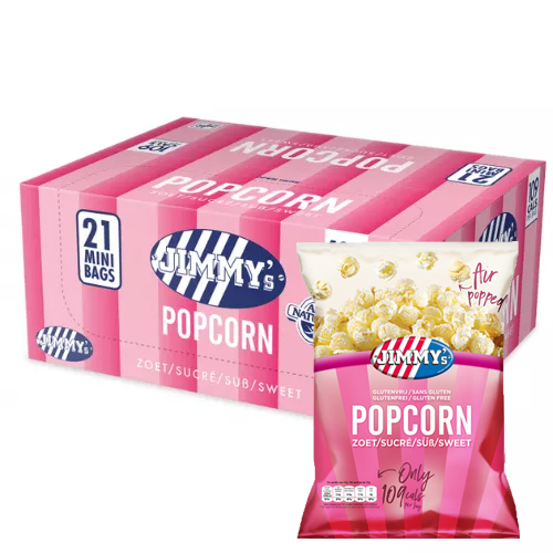 Jimmyapos s Popcorn Zoet 21 Minizakjes