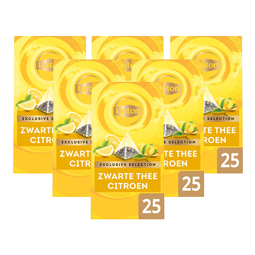 Lipton Exclusive Selection Zwarte Thee Citroen 6x 25 zakjes