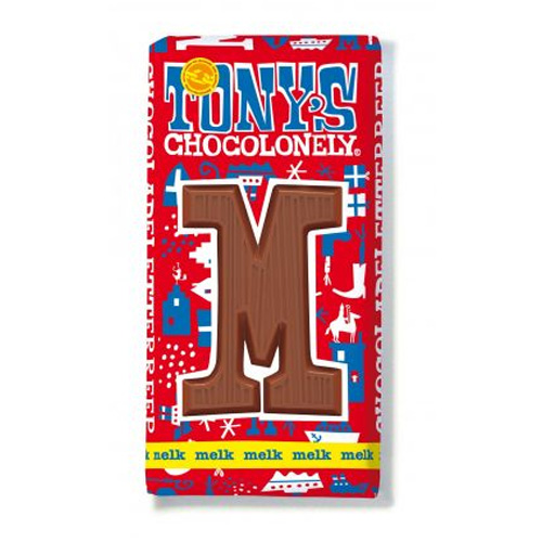 Tonyapos s Chocolonely Chocoladeletter reep Melk M 180g