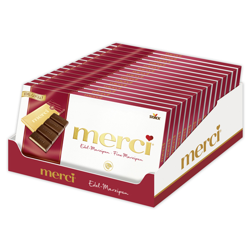 Merci pure chocolade met marsepeinvulling - 15 x 112 g