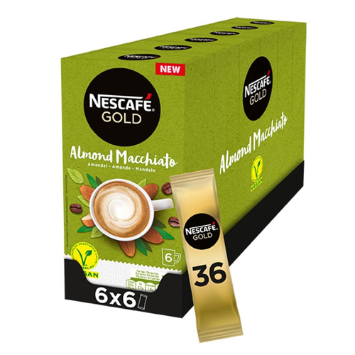 Nescafé Gold Almond Macchiato Oploskoffie 6x 6 zakjes