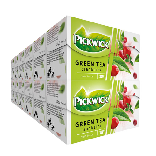 Pickwick Groene thee Cranberry 12x 20 zakjes