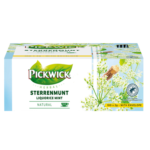 Pickwick Herbal Sterrenmunt 100 zakjes