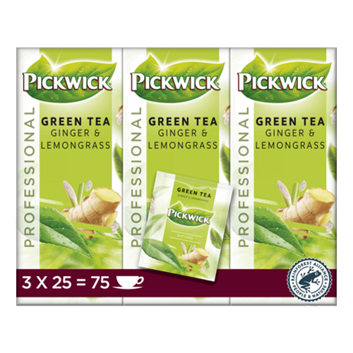 Pickwick Professional Green Tea Ginger Lemongrass 3x 25 zakjes